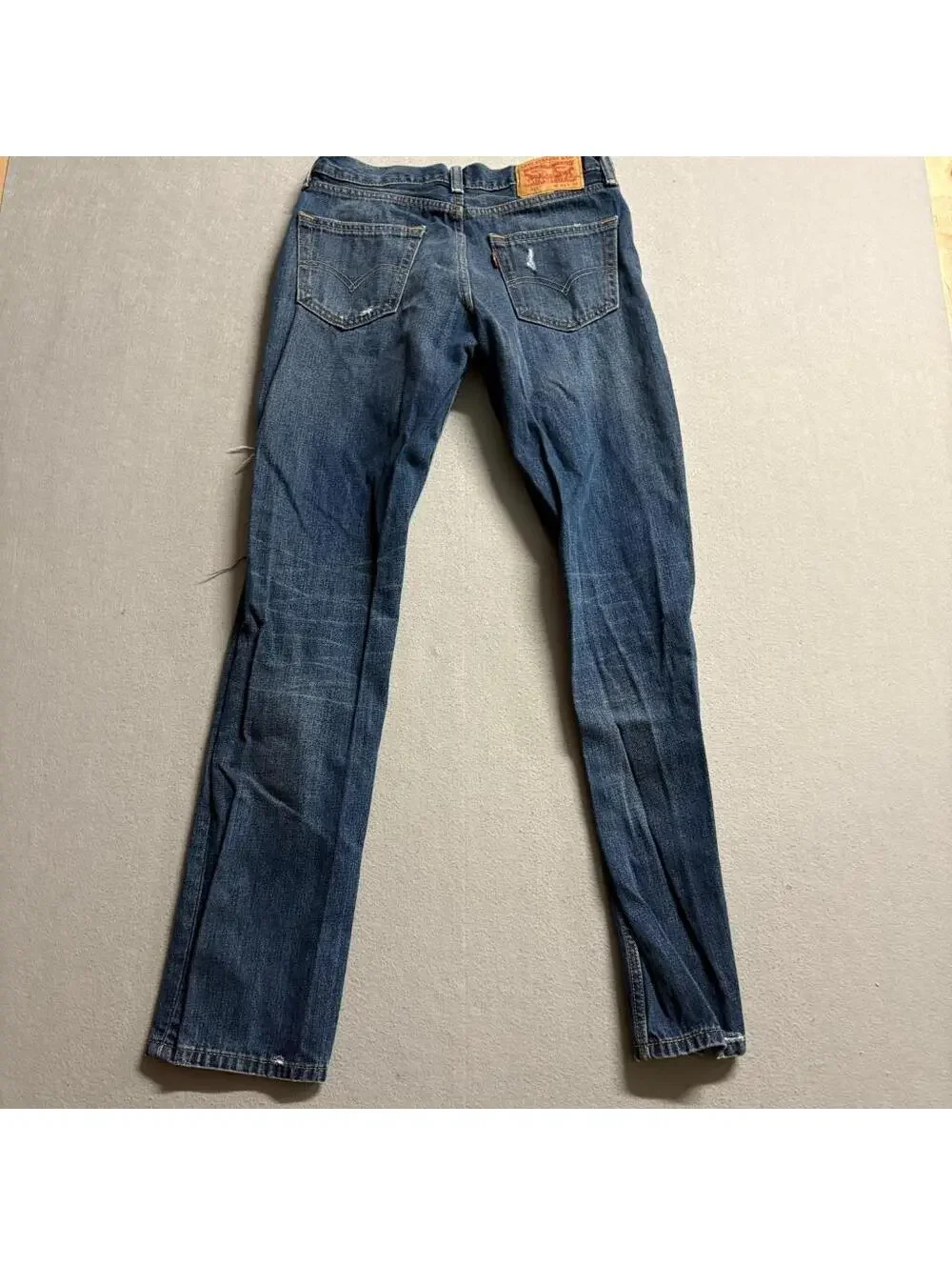 Levis 502 Regular Taper Jeans Mens 30x32 Distressed Ripped Blue Denim 100%